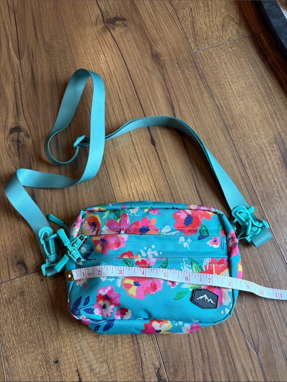 Wander Teal Floral Crossbody Bag